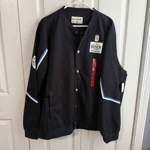 Busch Light Snap Button Bomber Jacket Smooth to the Finish Graphic Men's Sz XXL